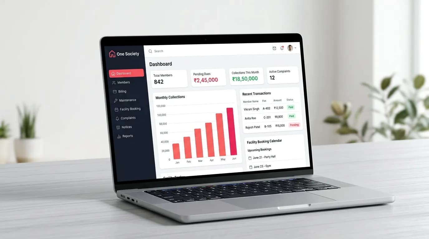 One society dashboard — Housing Society Management & Billing